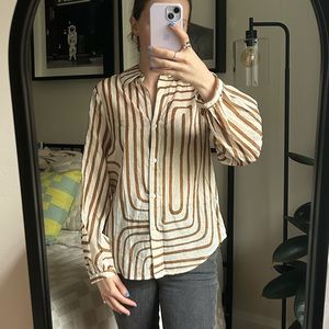 Mango Graphic Printed Collared Shirt